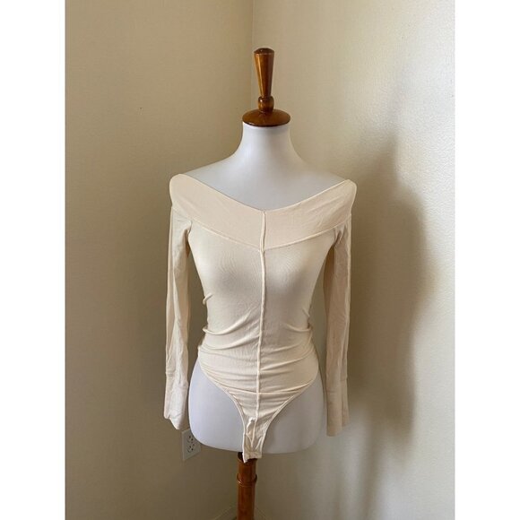 Intimately by Free People Women’s Zone Out Long Sleeve Bodysuit Cream Size XS - Picture 2 of 6